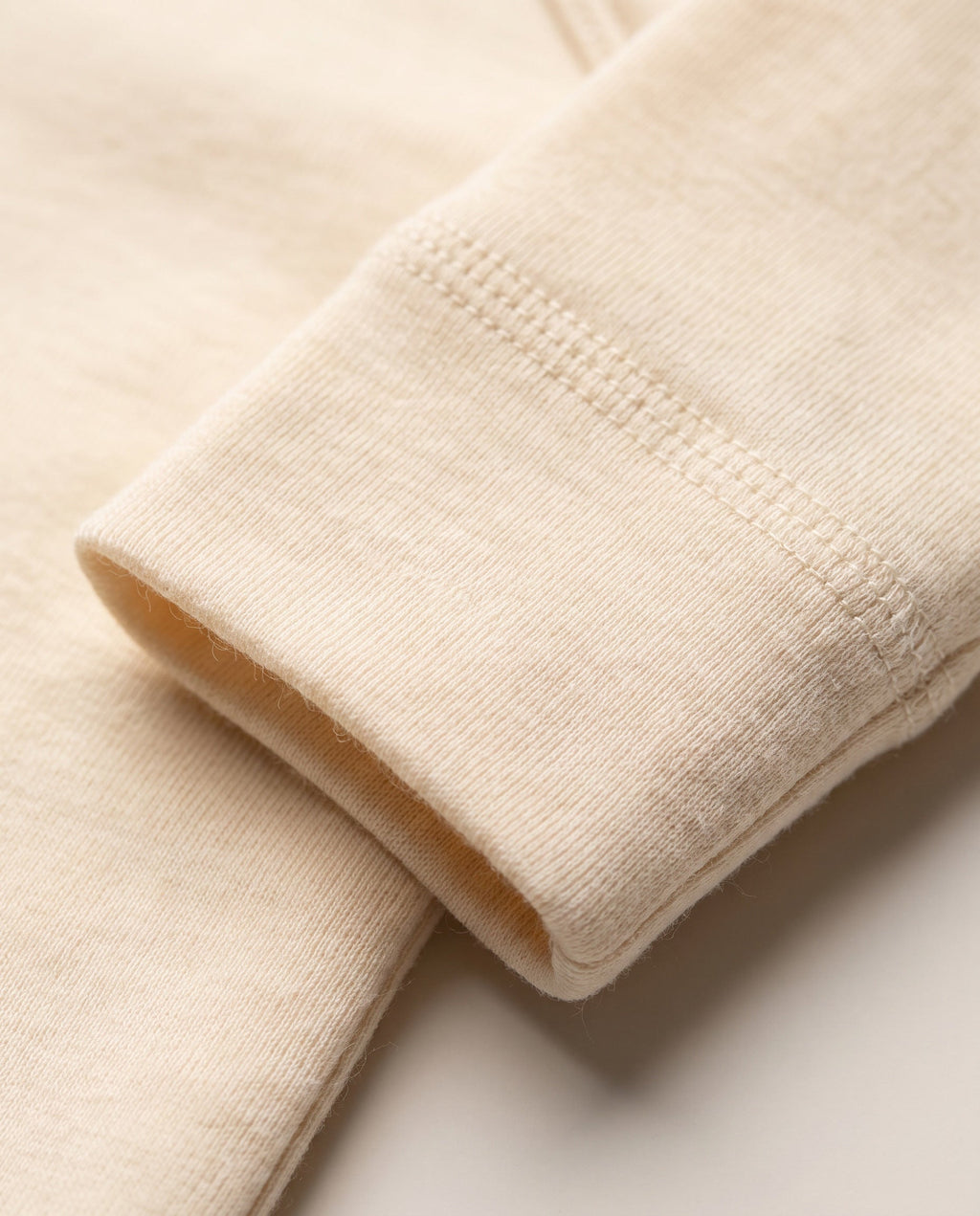 Wool Wrap Romper, Long Sleeve - Merino Wool - Natural