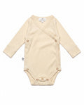 Wool Wrap Romper, Long Sleeve - Merino Wool - Natural
