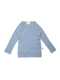 Baby Wool Wrap Sweater - Merino Wool - Blue Fog