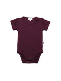 Wool Romper, Short Sleeve - Merino Wool - Fig