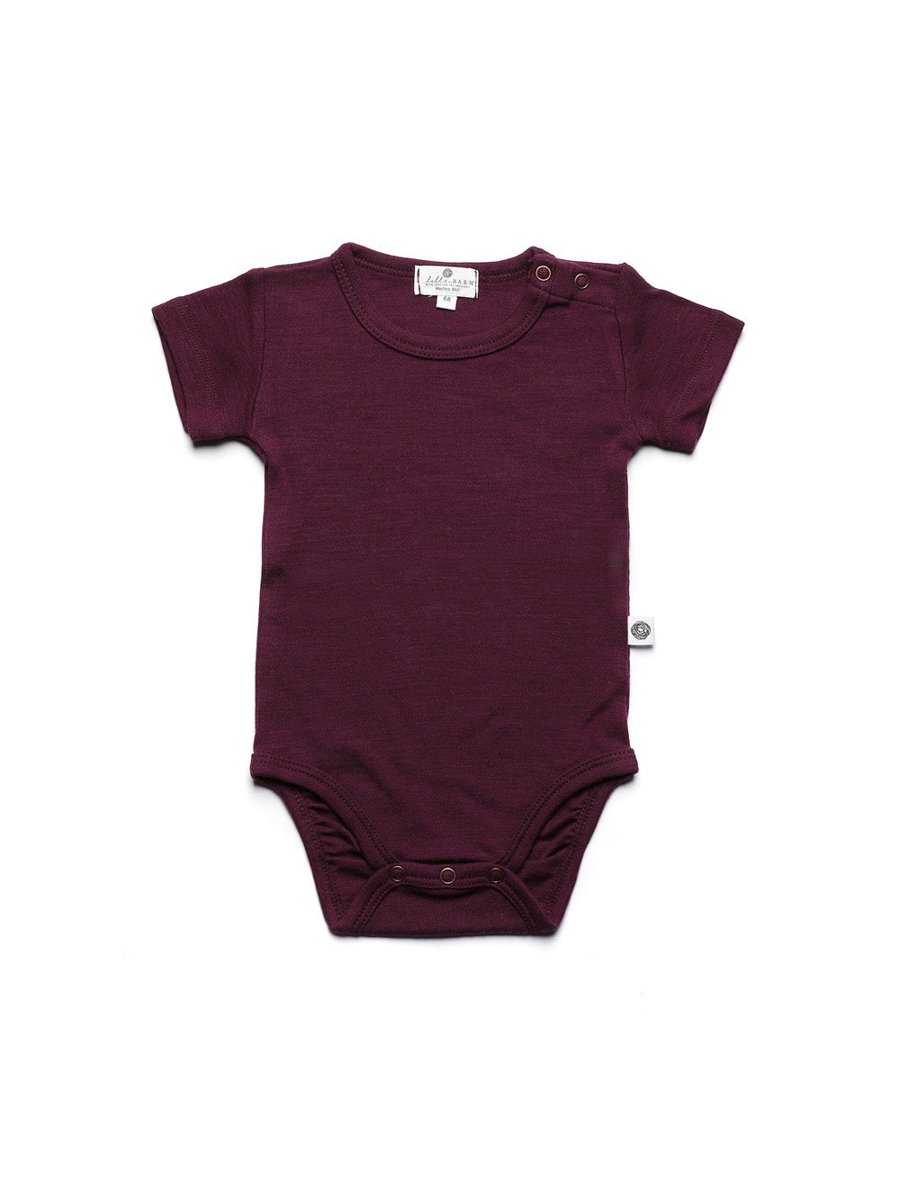 Wool Romper, Short Sleeve - Merino Wool - Fig