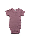 Wool Romper, Short Sleeve - Merino Wool - Grape Shake