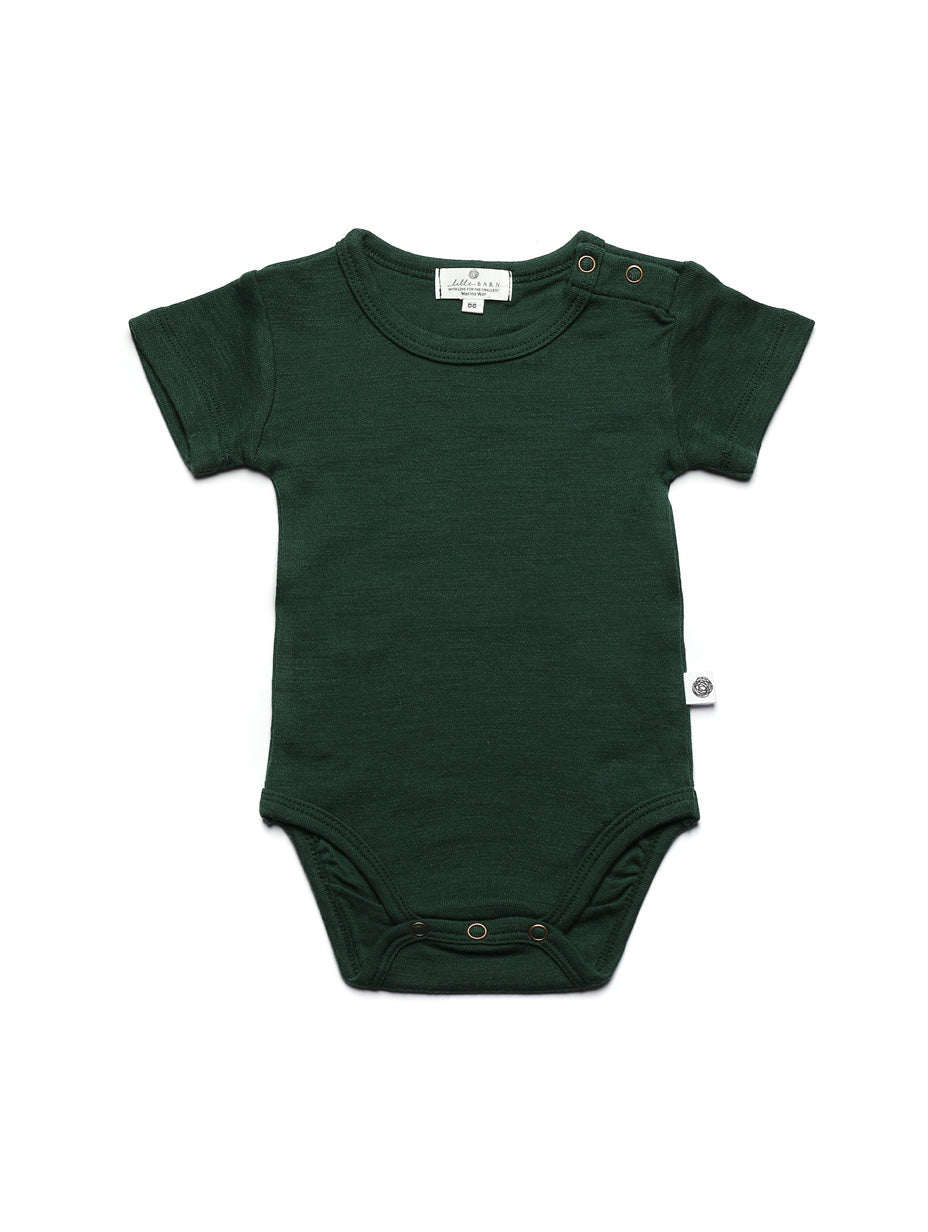 Wool Romper, Short Sleeve - Merino Wool - Mountain View
