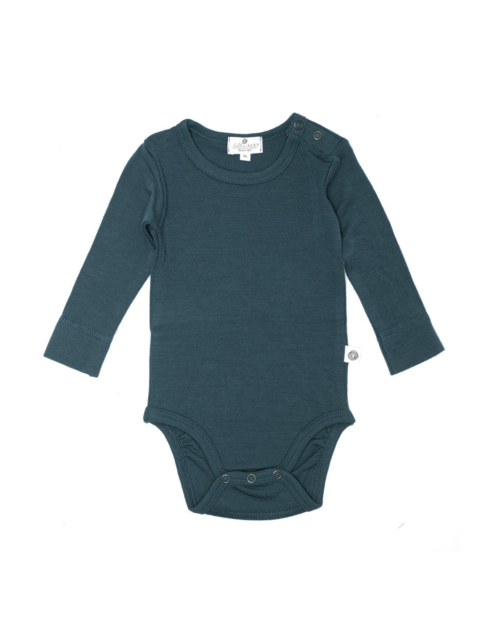 Wool Romper, Long Sleeve - Merino Wool - Orion Blue