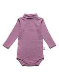 Wool Romper, Long Sleeve, Turtleneck - Merino Wool - Lavender Mist