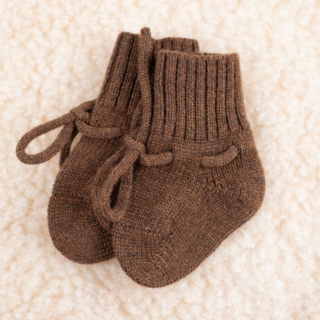 Wool Baby/Newborn Socks - Merino Wool - Brunette