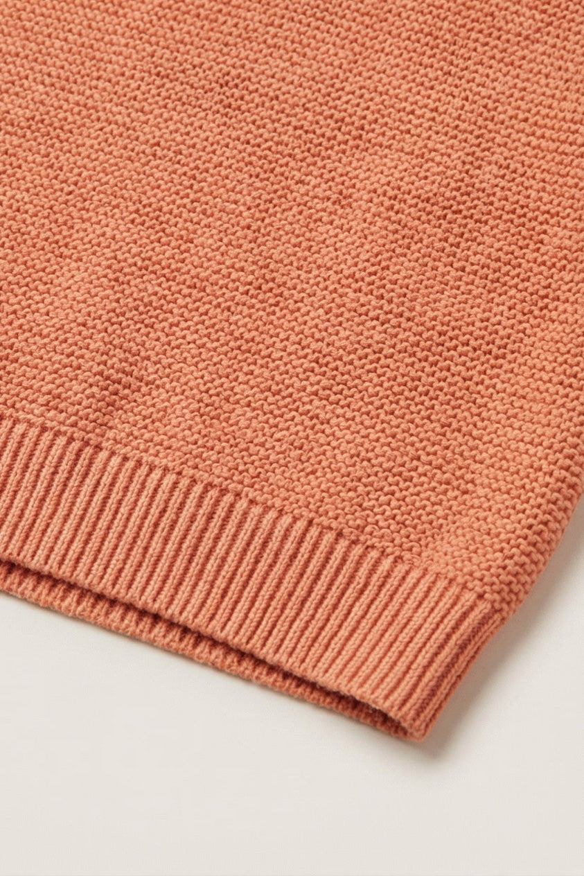 Knitted Merino Wool Baby Spencer - Peach Fuzz
