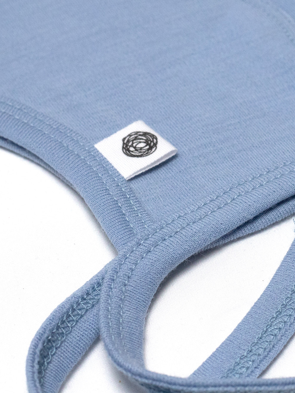 Baby Wool Bow Hat - Merino Wool - Blue Fog