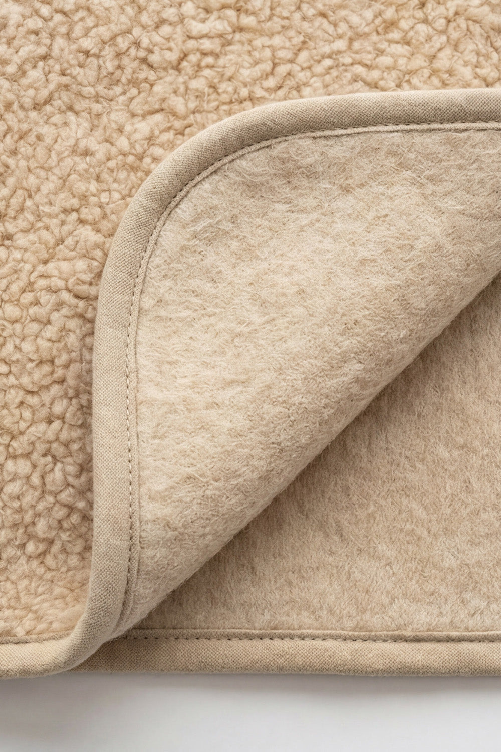 Wool Cot Blanket 93x135cm - Merino Wool - Almond