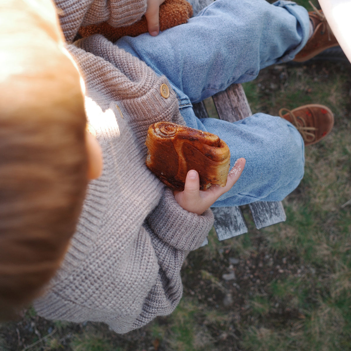 Knitted Wool Baby Cardigan - Merino Wool - Cobble