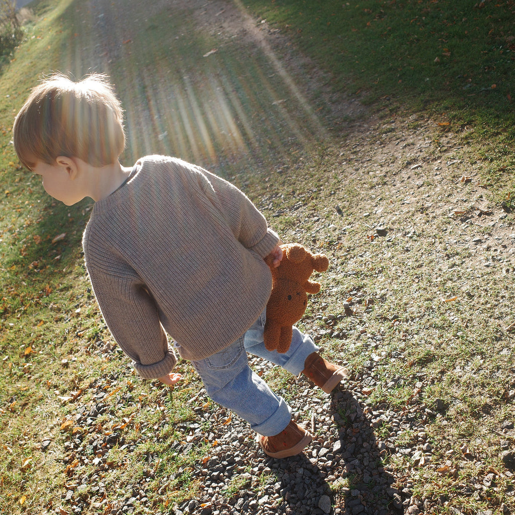 Knitted Wool Baby Cardigan - Merino Wool - Cobble
