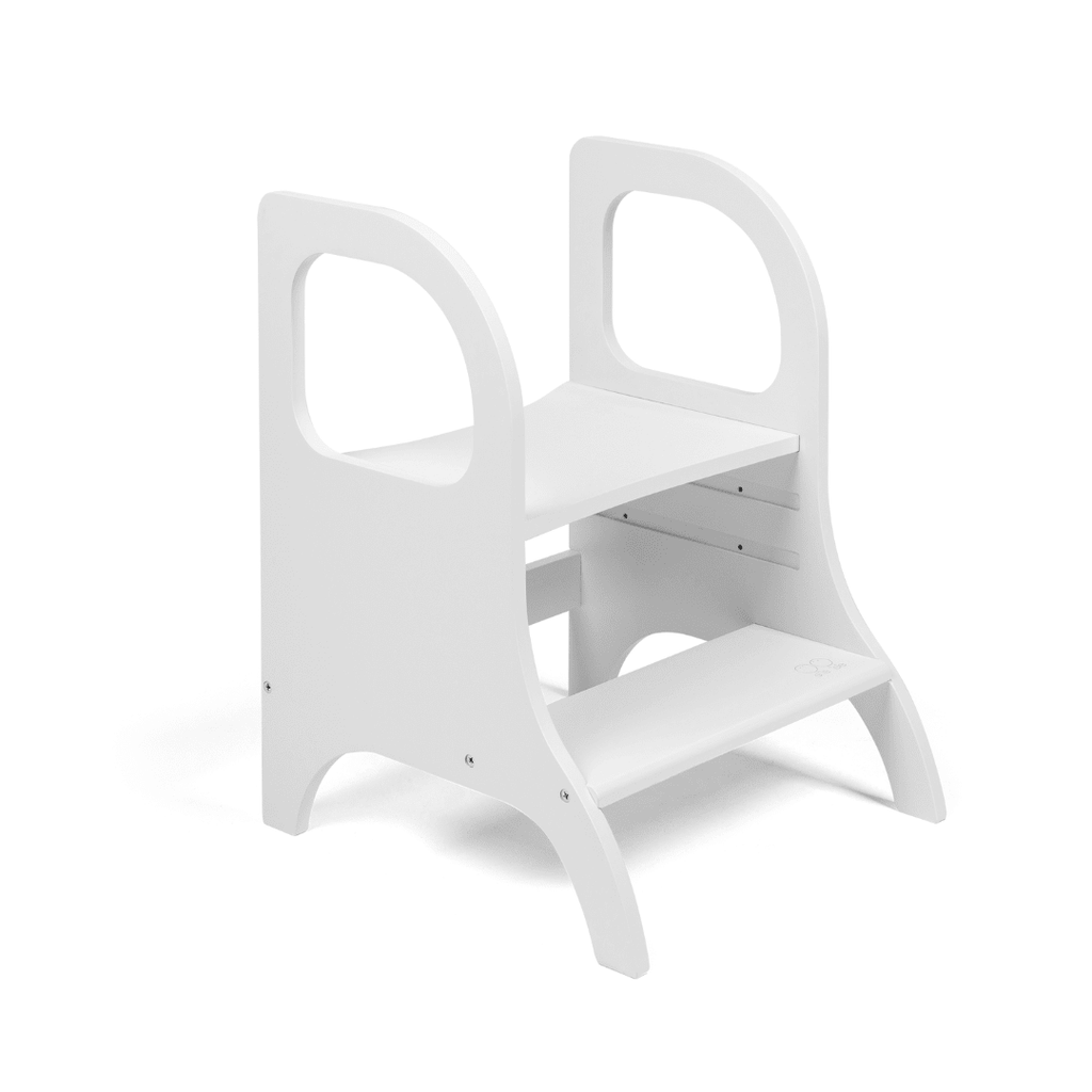 MIIMO® Montessori Step Stool - Adjustable Height - White - Tiny Tugz™