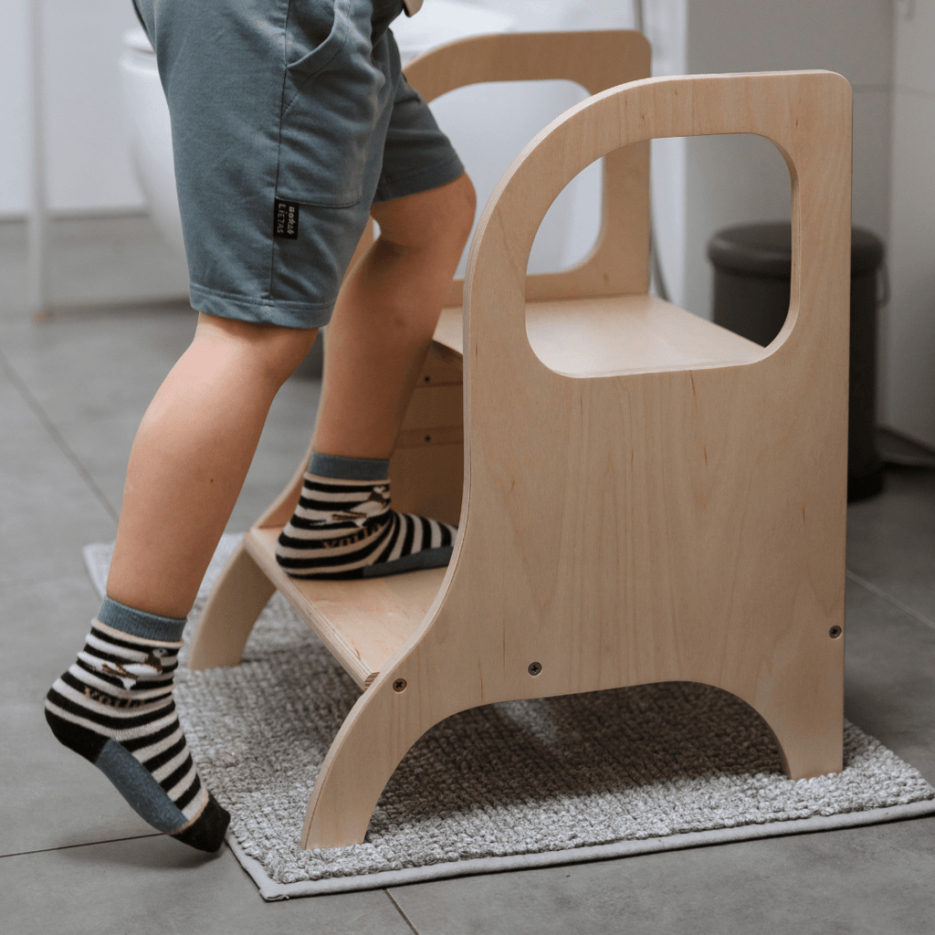 MIIMO® Montessori Step Stool - Adjustable Height - White - Tiny Tugz™