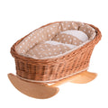 Mimi Wicker Cradle For Dolls With Beige Lining, Pillow And Quilt – handwoven Polish wicker cradle, made in Poland