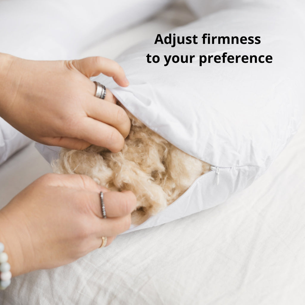 C-Shaped Body Pillow with Organic Cotton Cover – Milk White