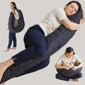 C-Shaped Body Pillow with Organic Cotton Cover – Navy Blue