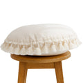 Round Cotton Cushion with Tassels – Ecru, 45 cm