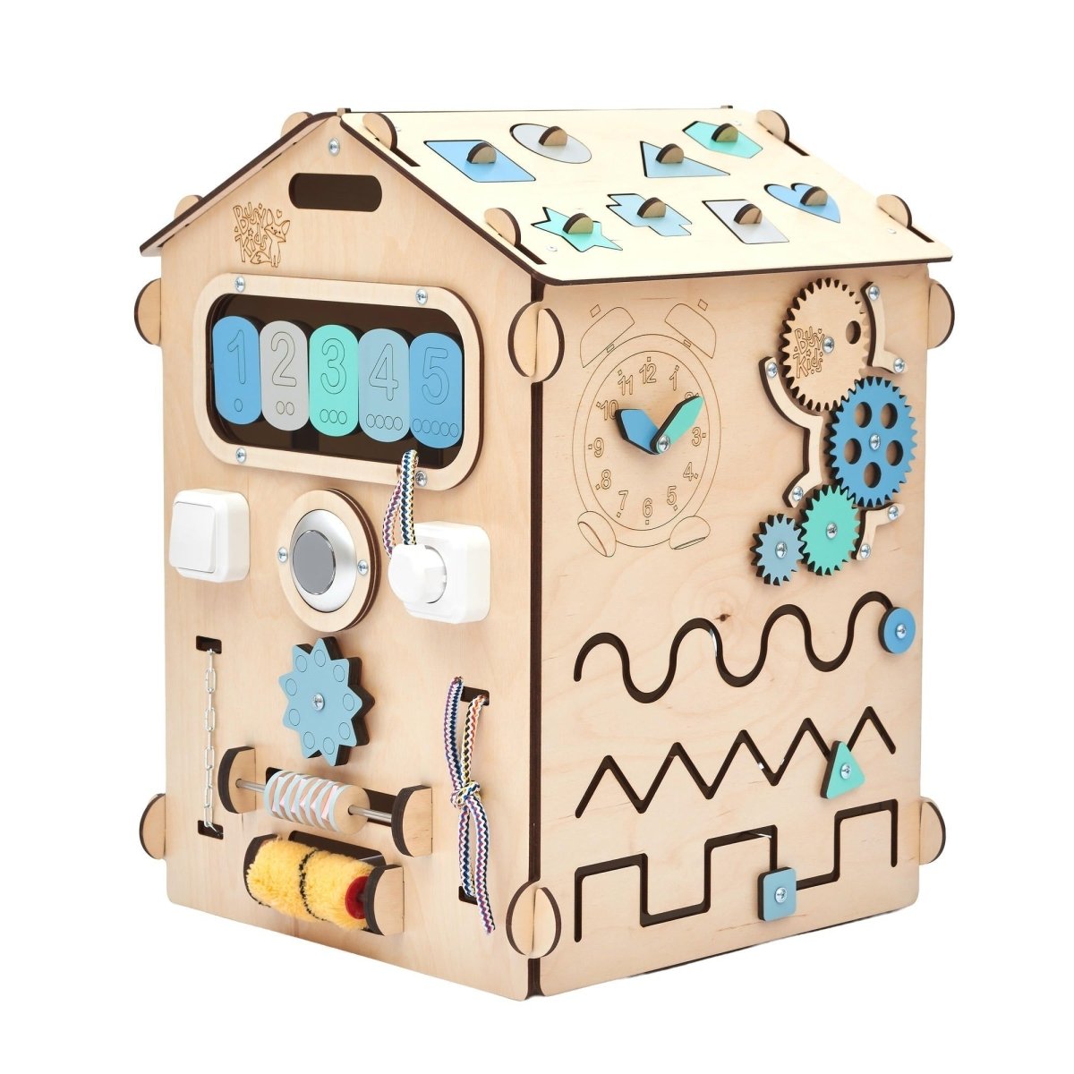 Mint Busy Board House – 6-Panel Montessori Activity Playhouse, Limited Edition - Tiny Tugz™
