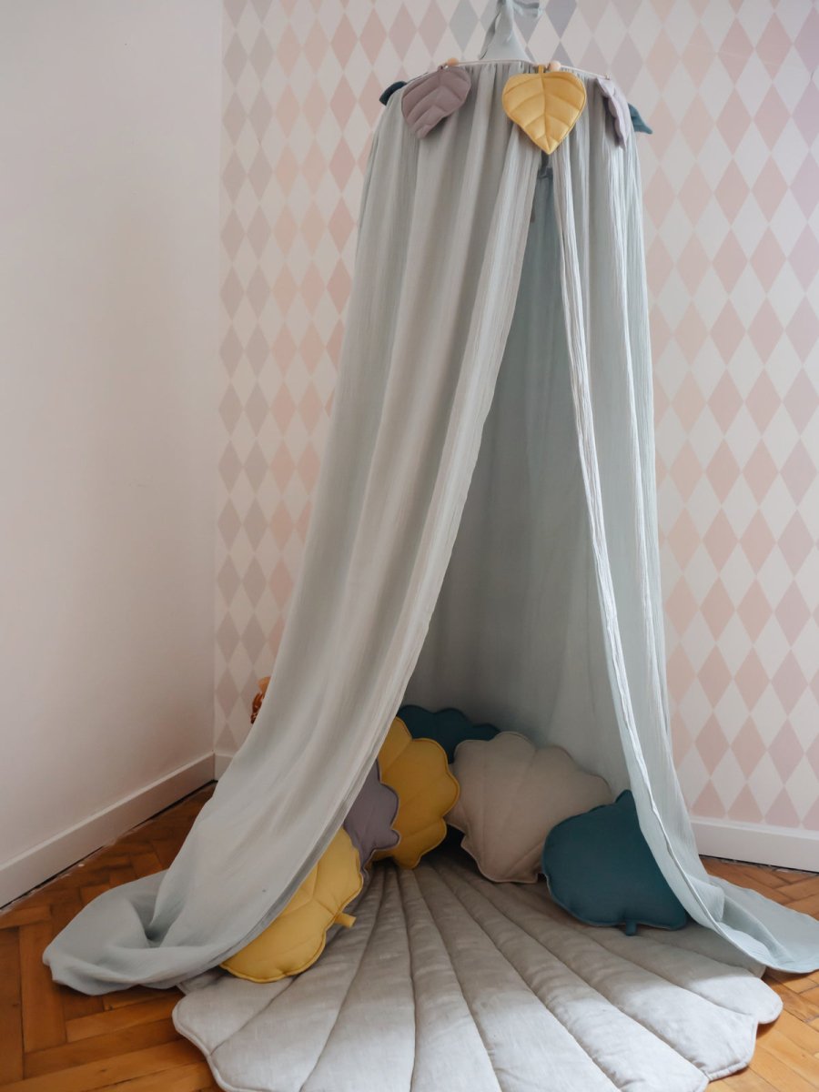 Mint GOTS Organic Cotton Bed Canopy for Babies & Kids (0–6y) - Tiny Tugz™
