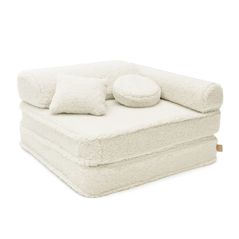 Modular Kids Armchair, 5 Pieces - Bearly Fabric (Cream) - Tiny Tugz™