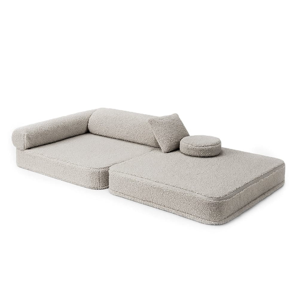 Modular Kids Armchair, 5 Pieces - Bearly Fabric (Light Grey) - Tiny Tugz™