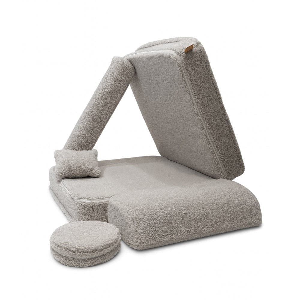 Modular Kids Armchair, 5 Pieces - Bearly Fabric (Light Grey) - Tiny Tugz™