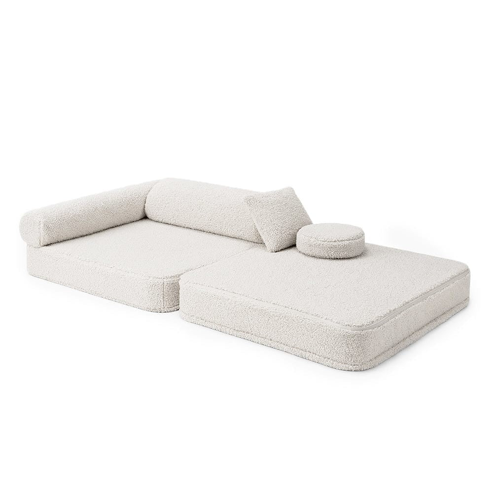 Modular Kids Armchair, 5 Pieces - Bearly Fabric (Off White) - Tiny Tugz™