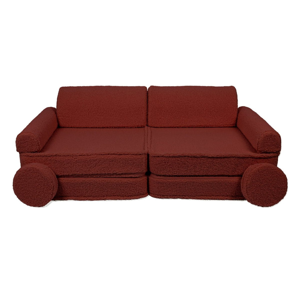 Modular Kids Play Sofa, Large - Bearly Fabric, 160 x 80 cm (Brown) - Tiny Tugz™