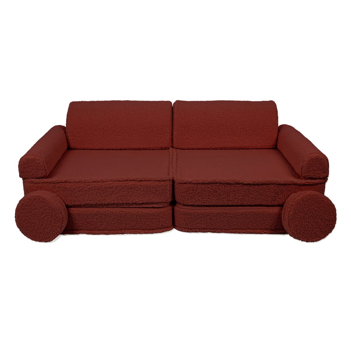 Modular Kids Play Sofa, Large - Bearly Fabric, 160 x 80 cm (Brown) - Tiny Tugz™