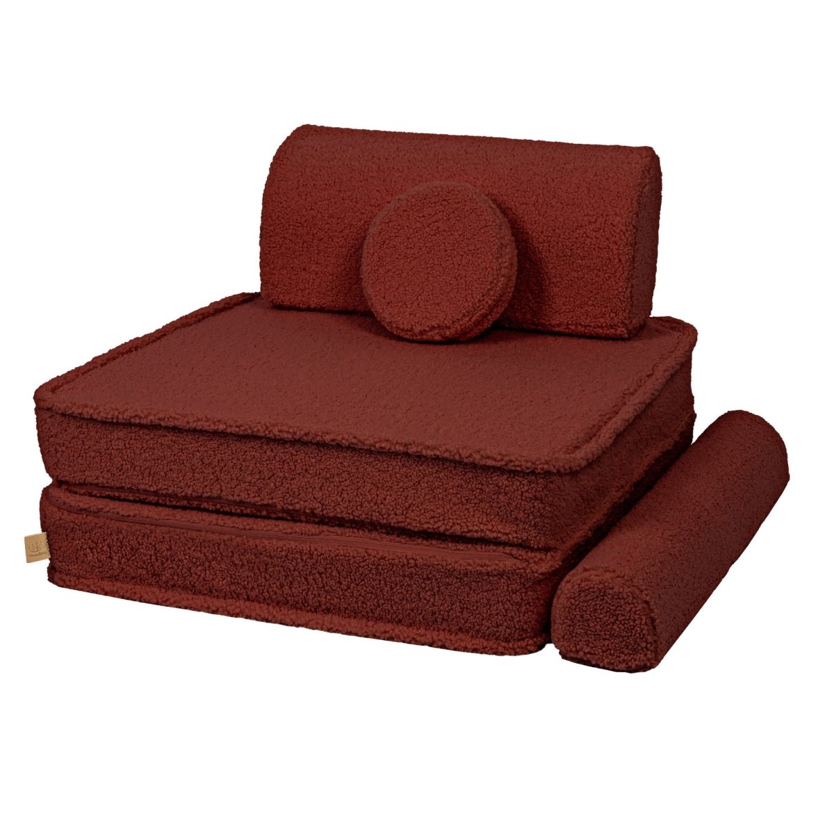 Modular Kids Play Sofa, Large - Bearly Fabric, 160 x 80 cm (Brown) - Tiny Tugz™