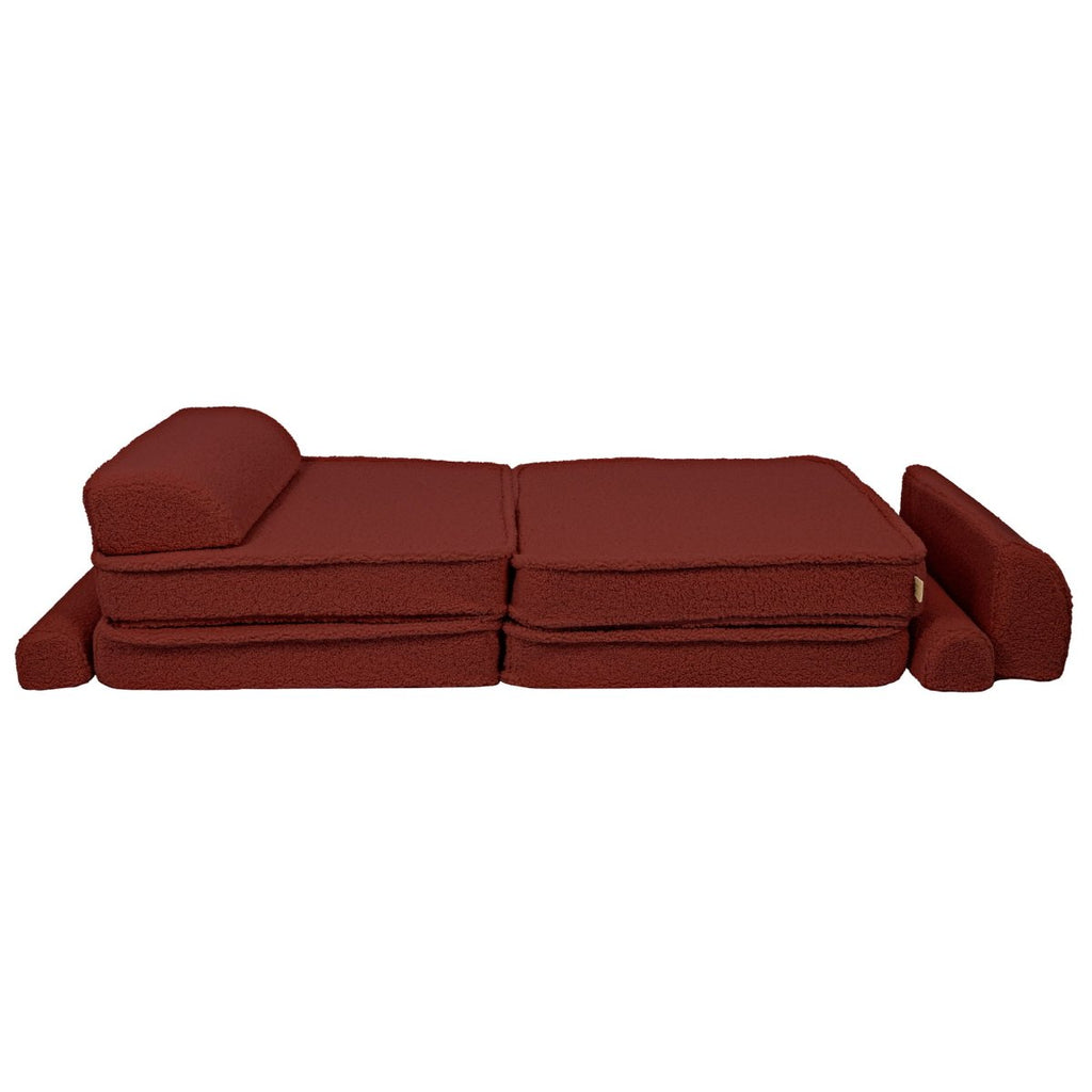 Modular Kids Play Sofa, Large - Bearly Fabric, 160 x 80 cm (Brown) - Tiny Tugz™