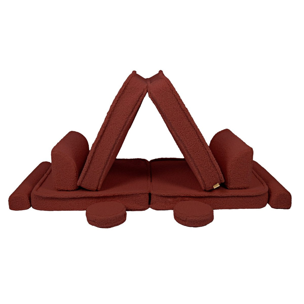 Modular Kids Play Sofa, Large - Bearly Fabric, 160 x 80 cm (Brown) - Tiny Tugz™