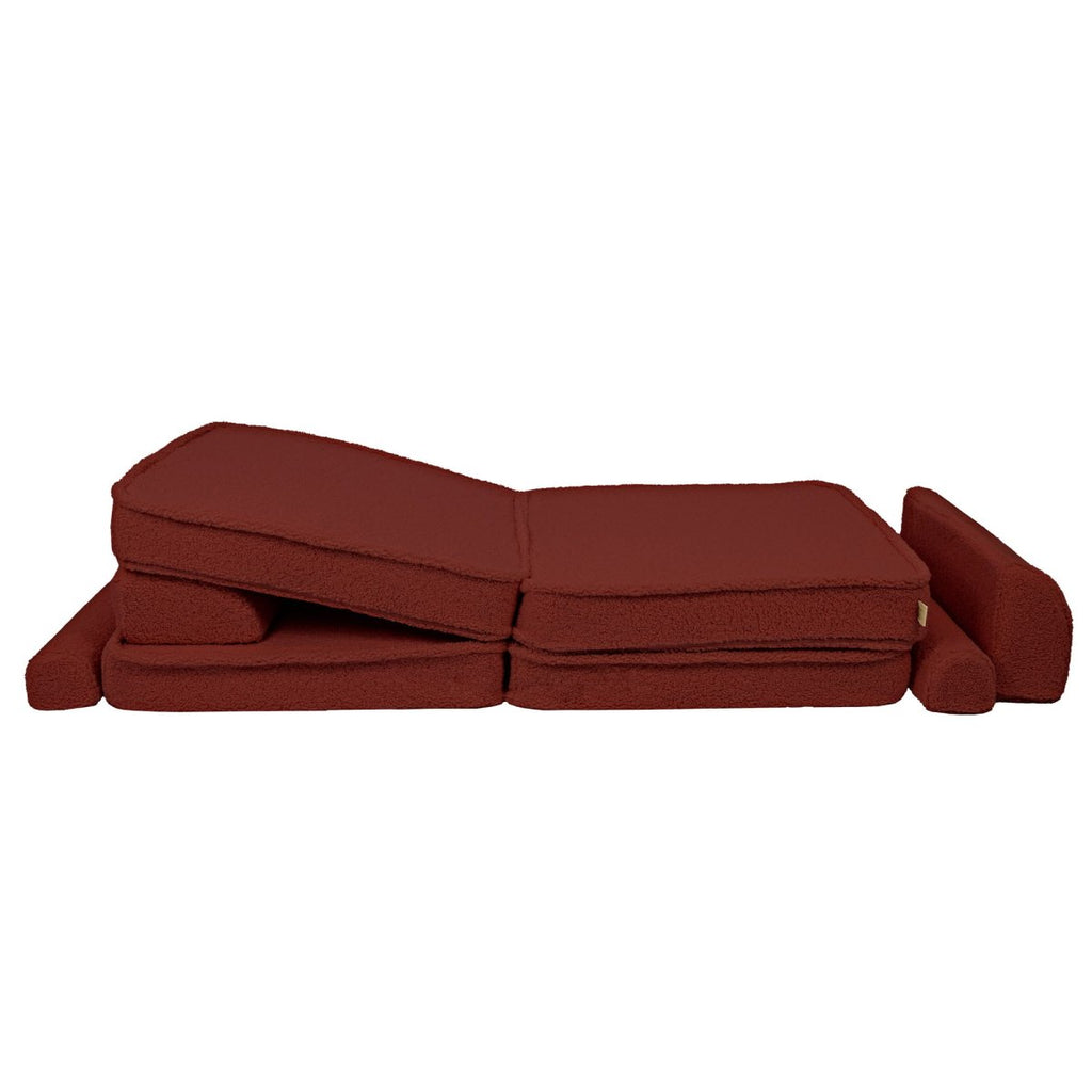 Modular Kids Play Sofa, Large - Bearly Fabric, 160 x 80 cm (Brown) - Tiny Tugz™