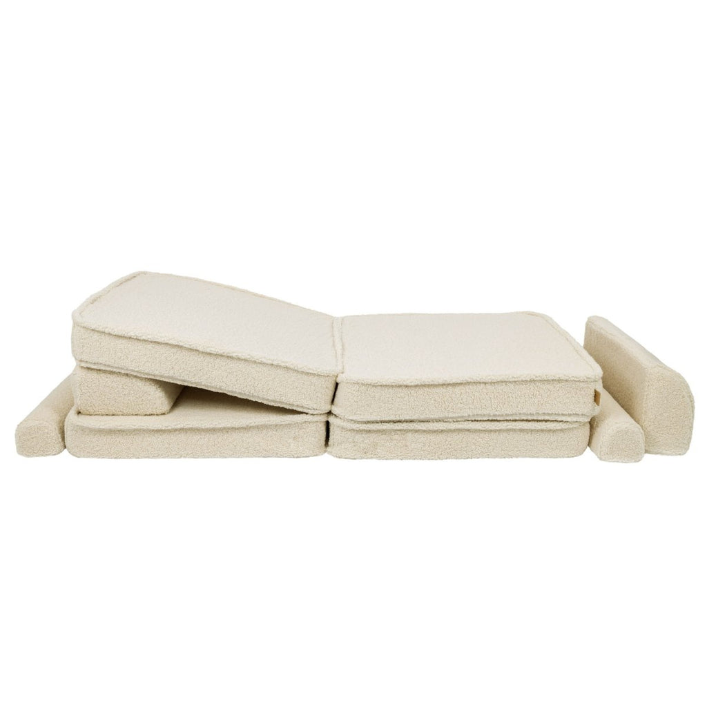 Modular Kids Play Sofa, Large - Bearly Fabric, 160 x 80 cm (Cream) - Tiny Tugz™