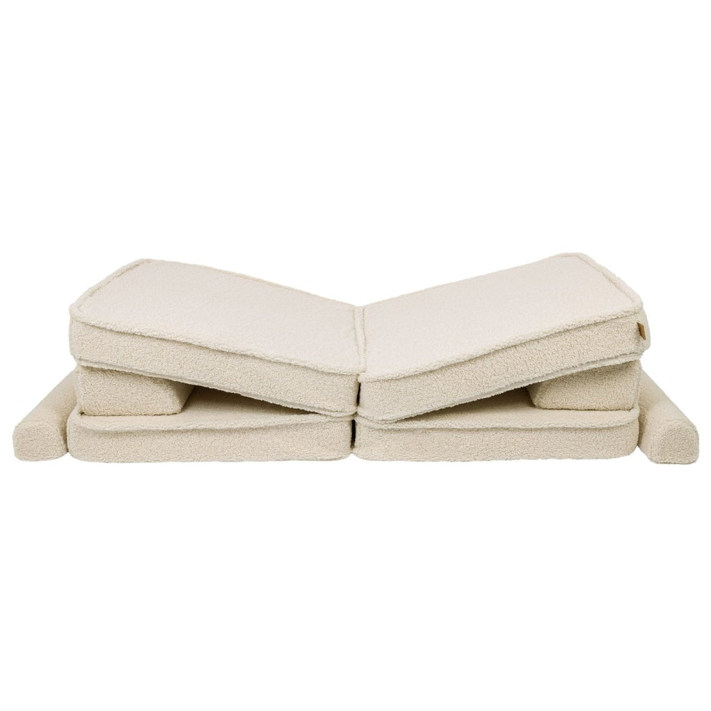 Modular Kids Play Sofa, Large - Bearly Fabric, 160 x 80 cm (Cream) - Tiny Tugz™