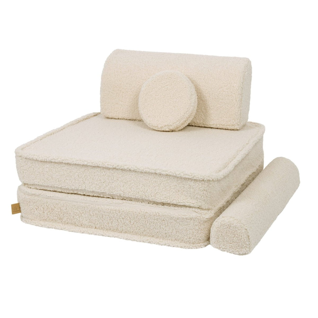 Modular Kids Play Sofa, Large - Bearly Fabric, 160 x 80 cm (Cream) - Tiny Tugz™