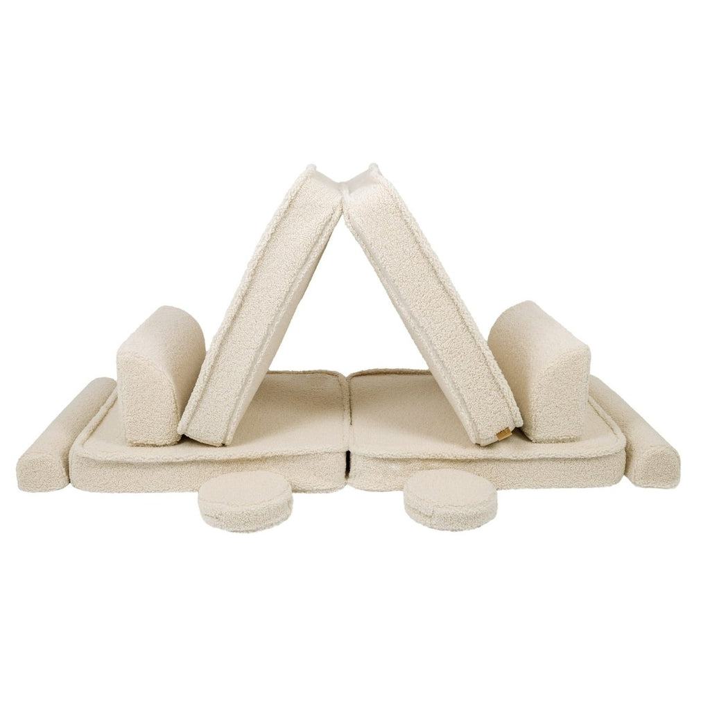 Modular Kids Play Sofa, Large - Bearly Fabric, 160 x 80 cm (Cream) - Tiny Tugz™