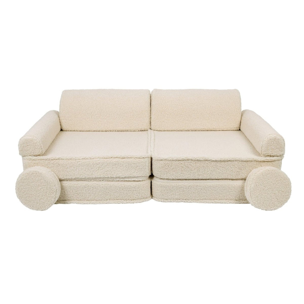 Modular Kids Play Sofa, Large - Bearly Fabric, 160 x 80 cm (Cream) - Tiny Tugz™