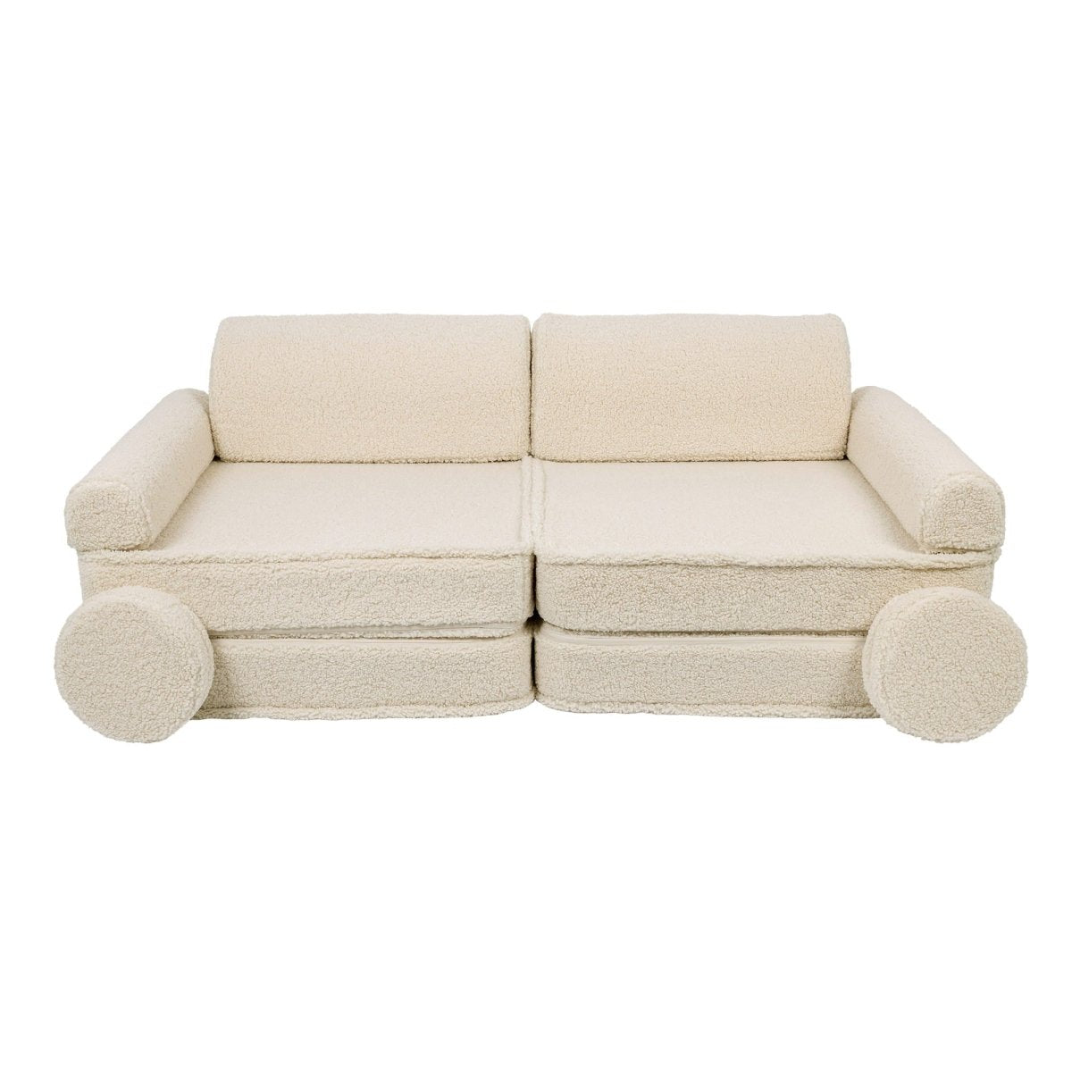 Modular Kids Play Sofa, Large - Bearly Fabric, 160 x 80 cm (Cream) - Tiny Tugz™