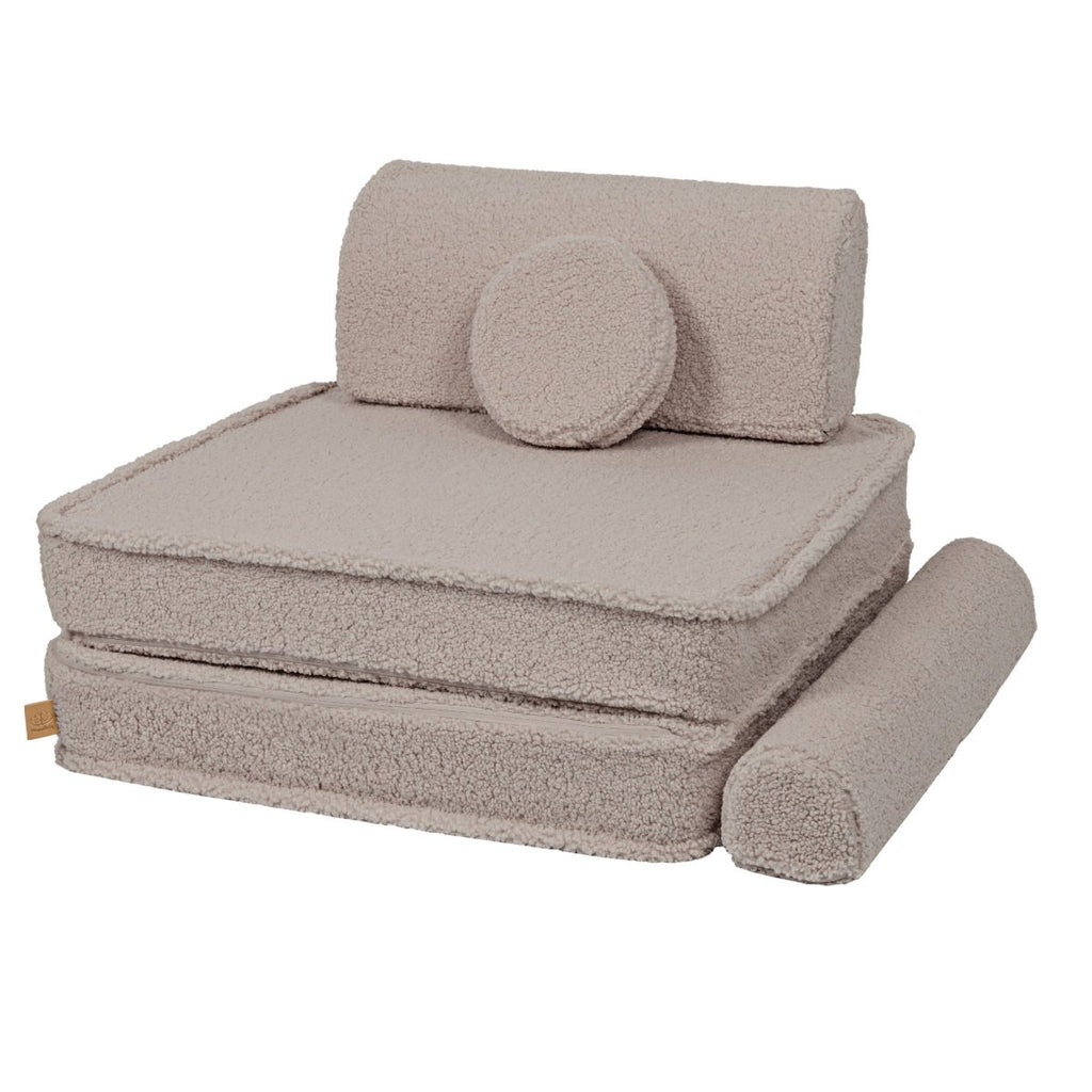 Modular Kids Play Sofa, Large - Bearly Fabric, 160 x 80 cm (Light Grey) - Tiny Tugz™