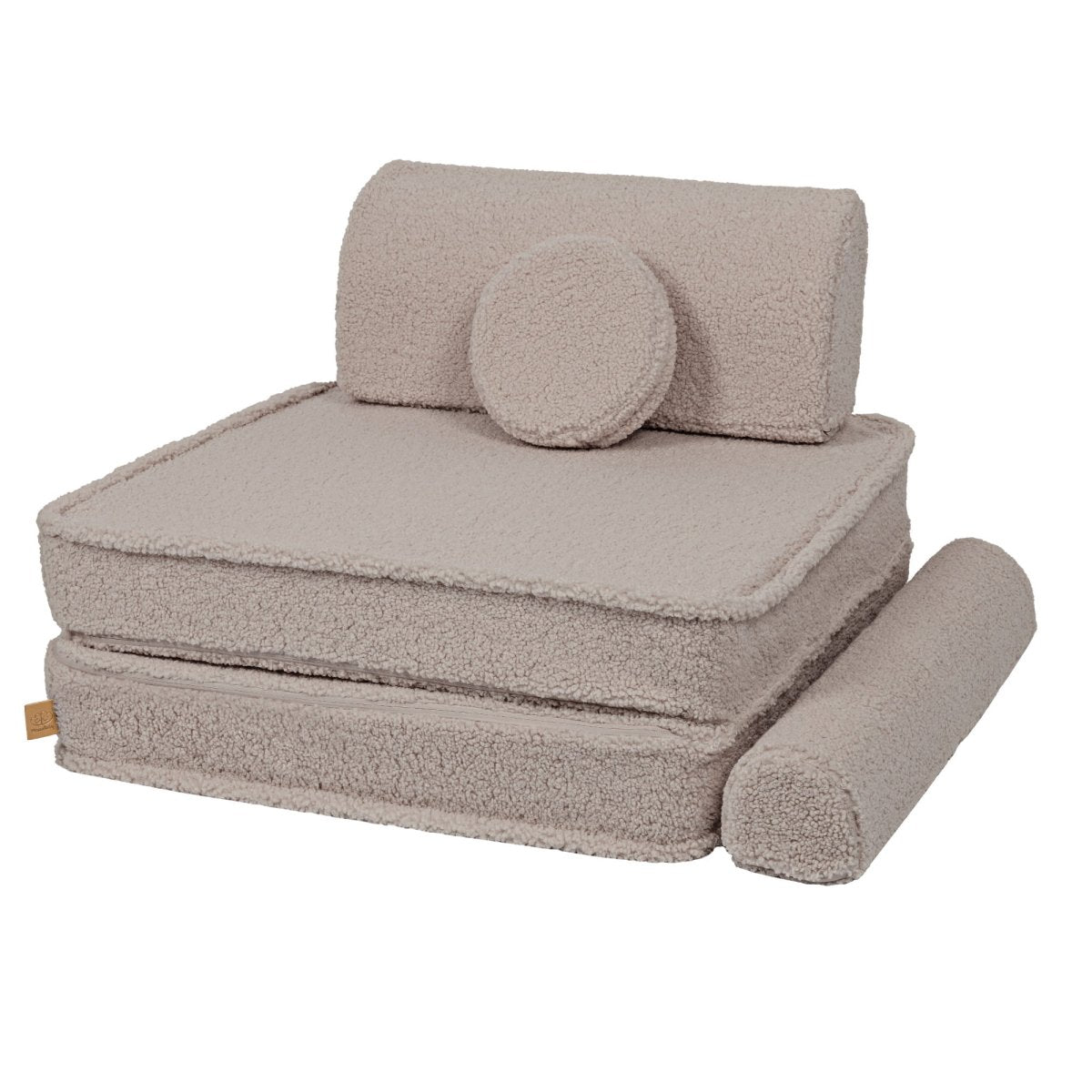 Modular Kids Play Sofa, Large - Bearly Fabric, 160 x 80 cm (Light Grey) - Tiny Tugz™