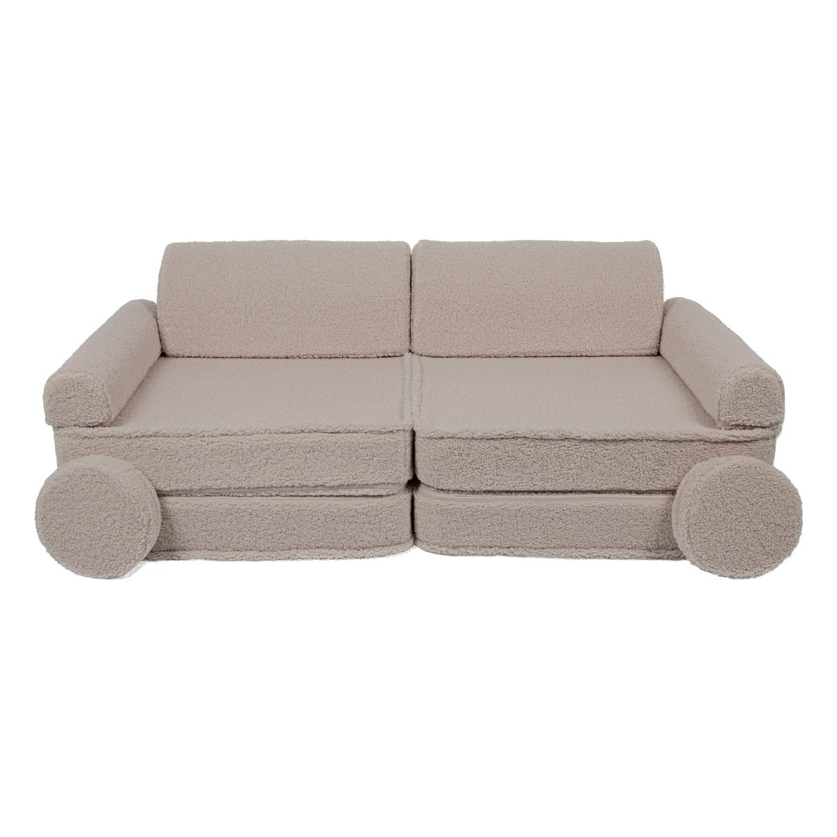 Modular Kids Play Sofa, Large - Bearly Fabric, 160 x 80 cm (Light Grey) - Tiny Tugz™
