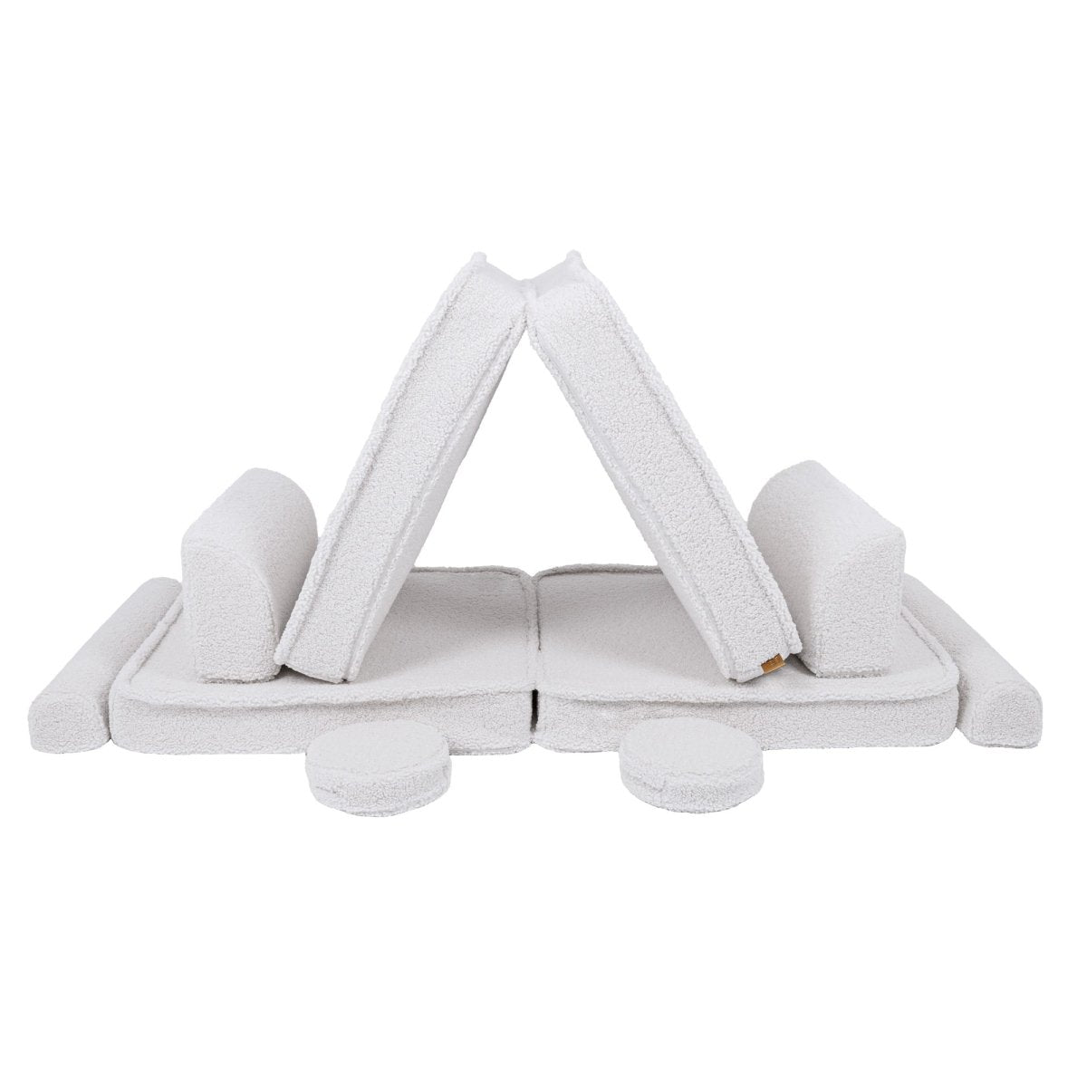 Modular Kids Play Sofa, Large - Bearly Fabric, 160 x 80 cm (White) - Tiny Tugz™