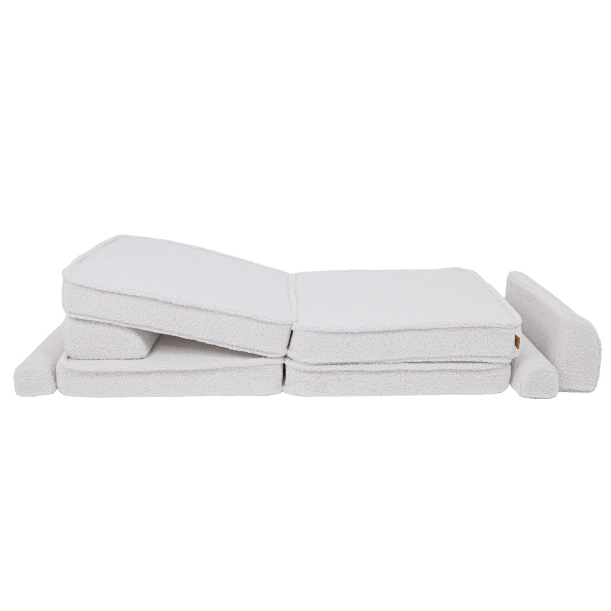 Modular Kids Play Sofa, Large - Bearly Fabric, 160 x 80 cm (White) - Tiny Tugz™