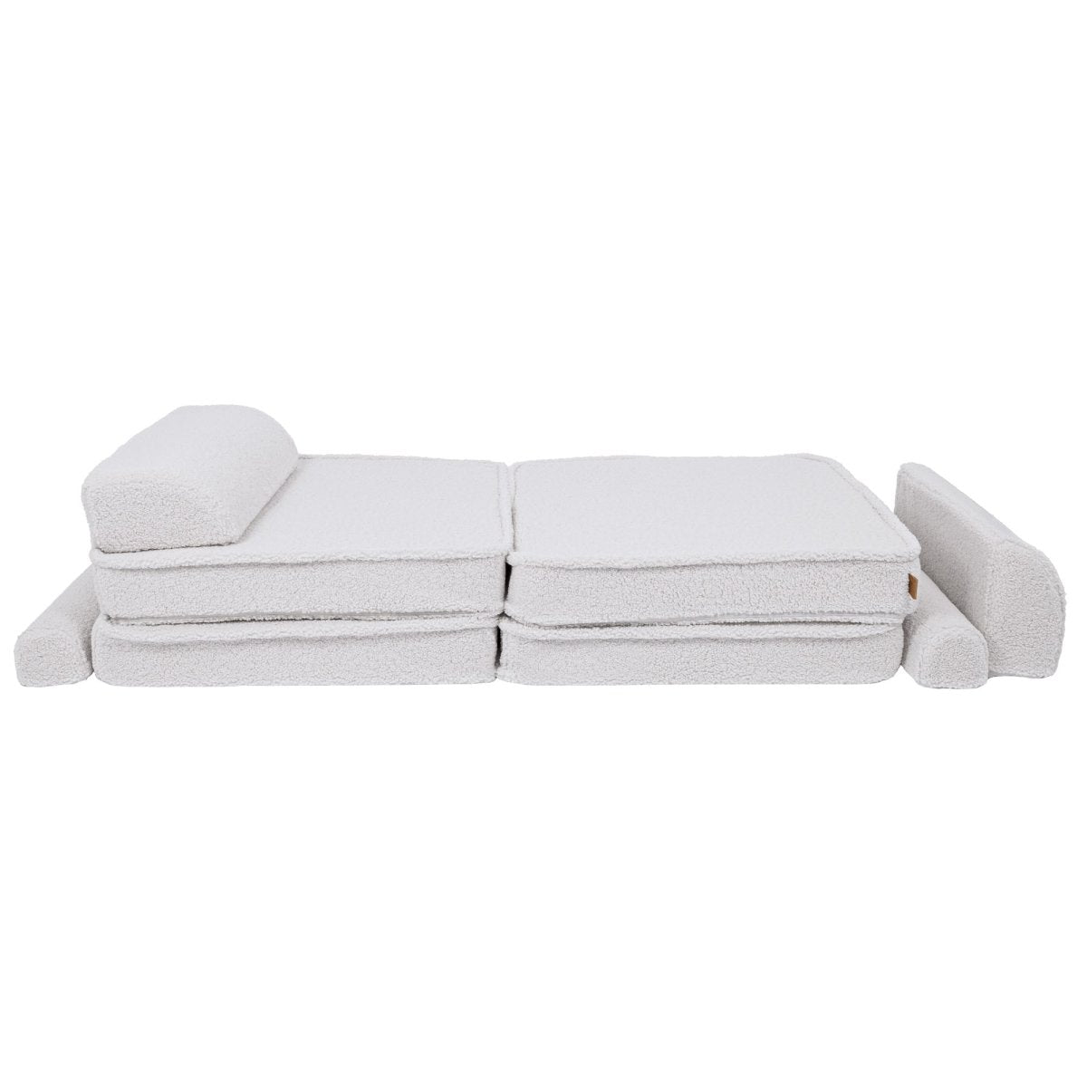 Modular Kids Play Sofa, Large - Bearly Fabric, 160 x 80 cm (White) - Tiny Tugz™