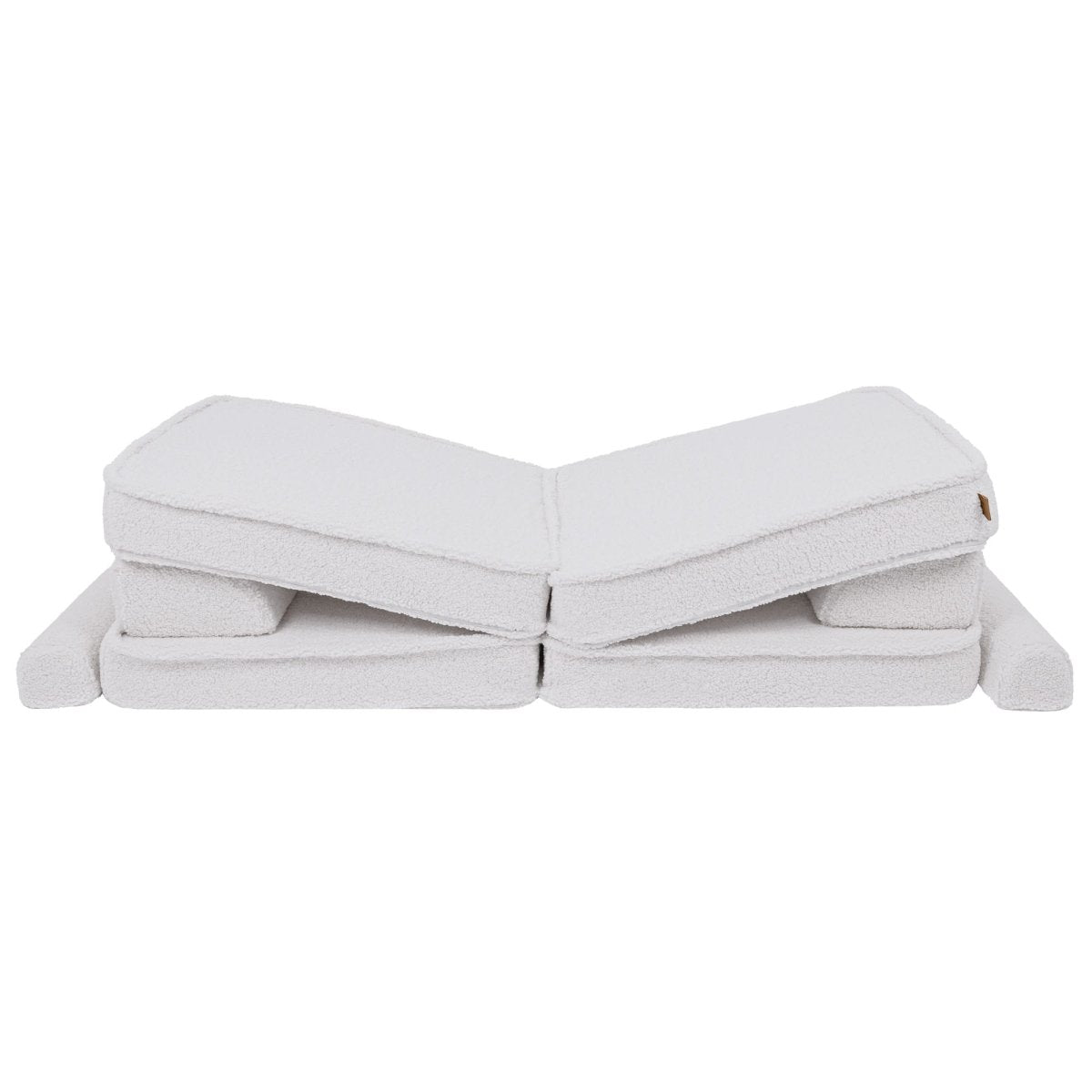 Modular Kids Play Sofa, Large - Bearly Fabric, 160 x 80 cm (White) - Tiny Tugz™