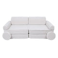 Modular Kids Play Sofa, Large - Bearly Fabric, 160 x 80 cm (White) - Tiny Tugz™