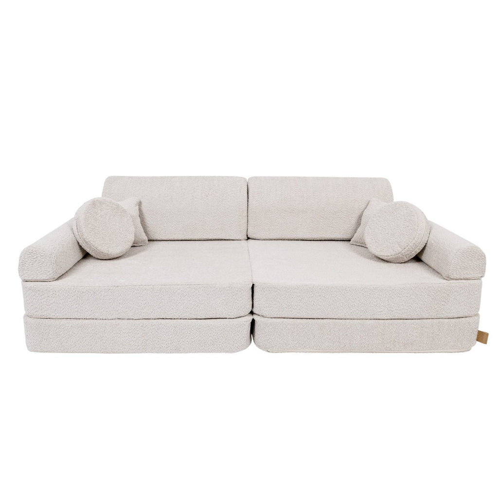 Modular Kids Play Sofa, Large - Bouclé, 160 x 80 cm (Champagne Ecru) - Tiny Tugz™