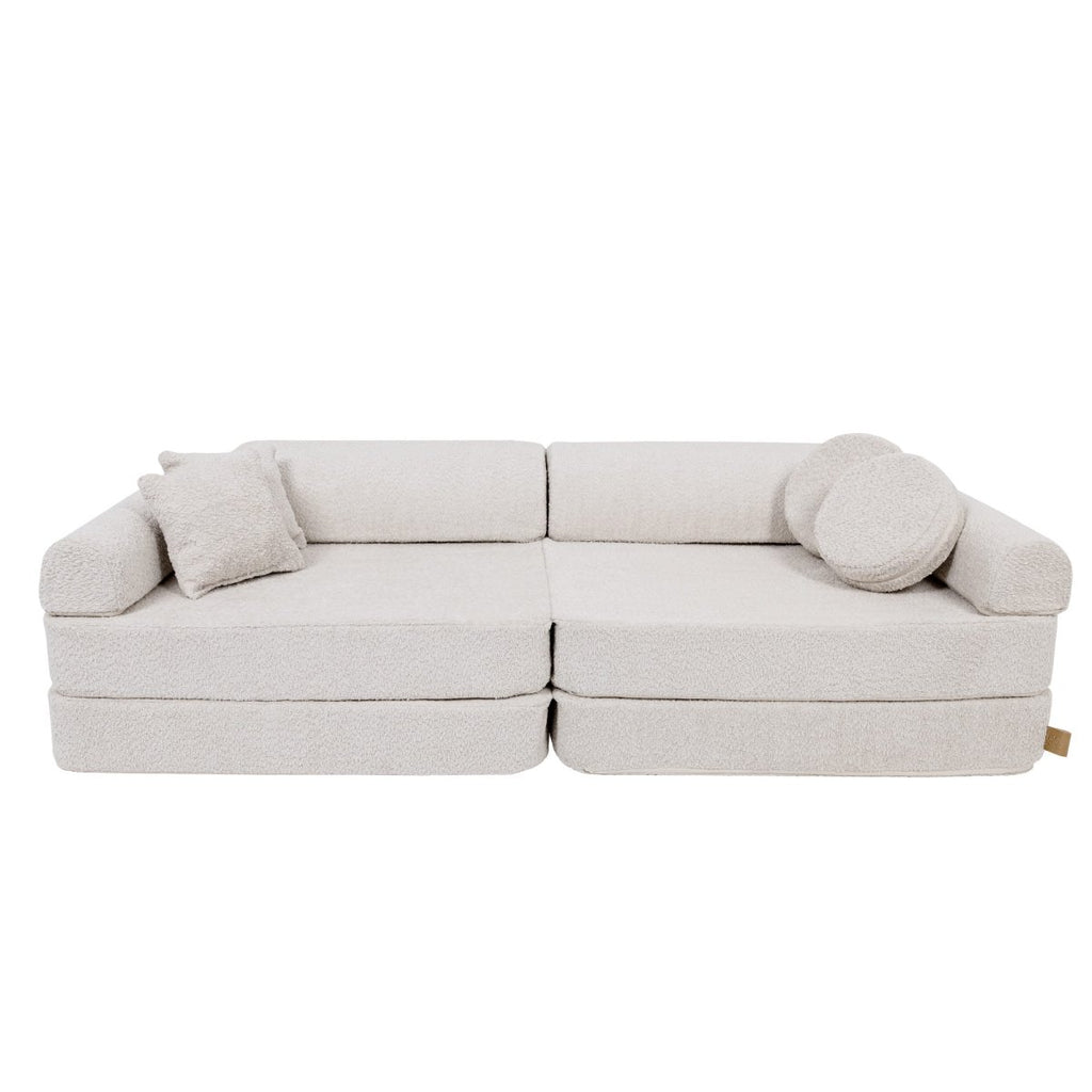 Modular Kids Play Sofa, Large - Bouclé, 160 x 80 cm (Champagne Ecru) - Tiny Tugz™