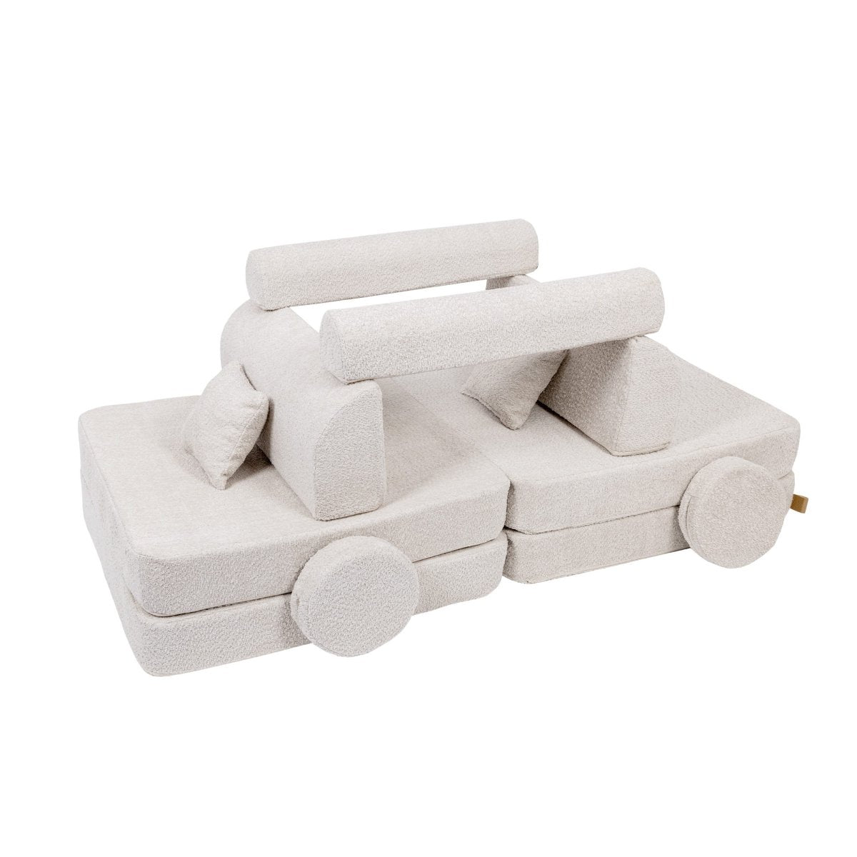 Modular Kids Play Sofa, Large - Bouclé, 160 x 80 cm (Champagne Ecru) - Tiny Tugz™